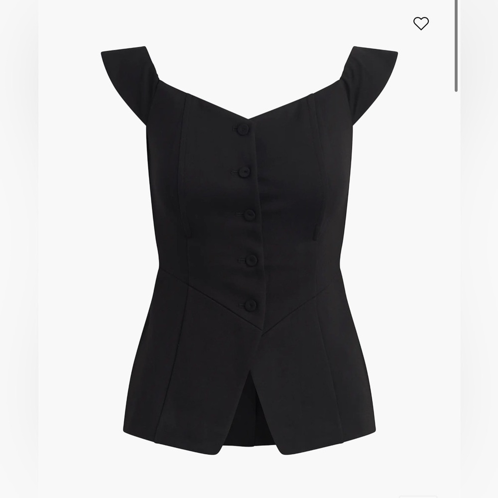 Favorite Daughter Black Button-Front Blouse